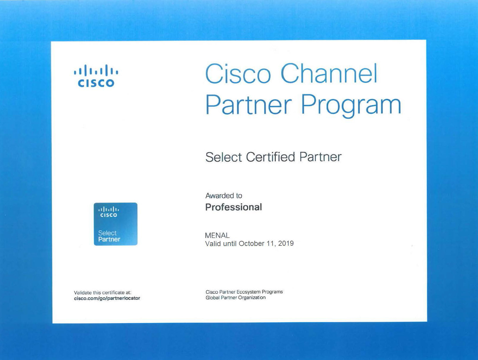 Cisco Certificate