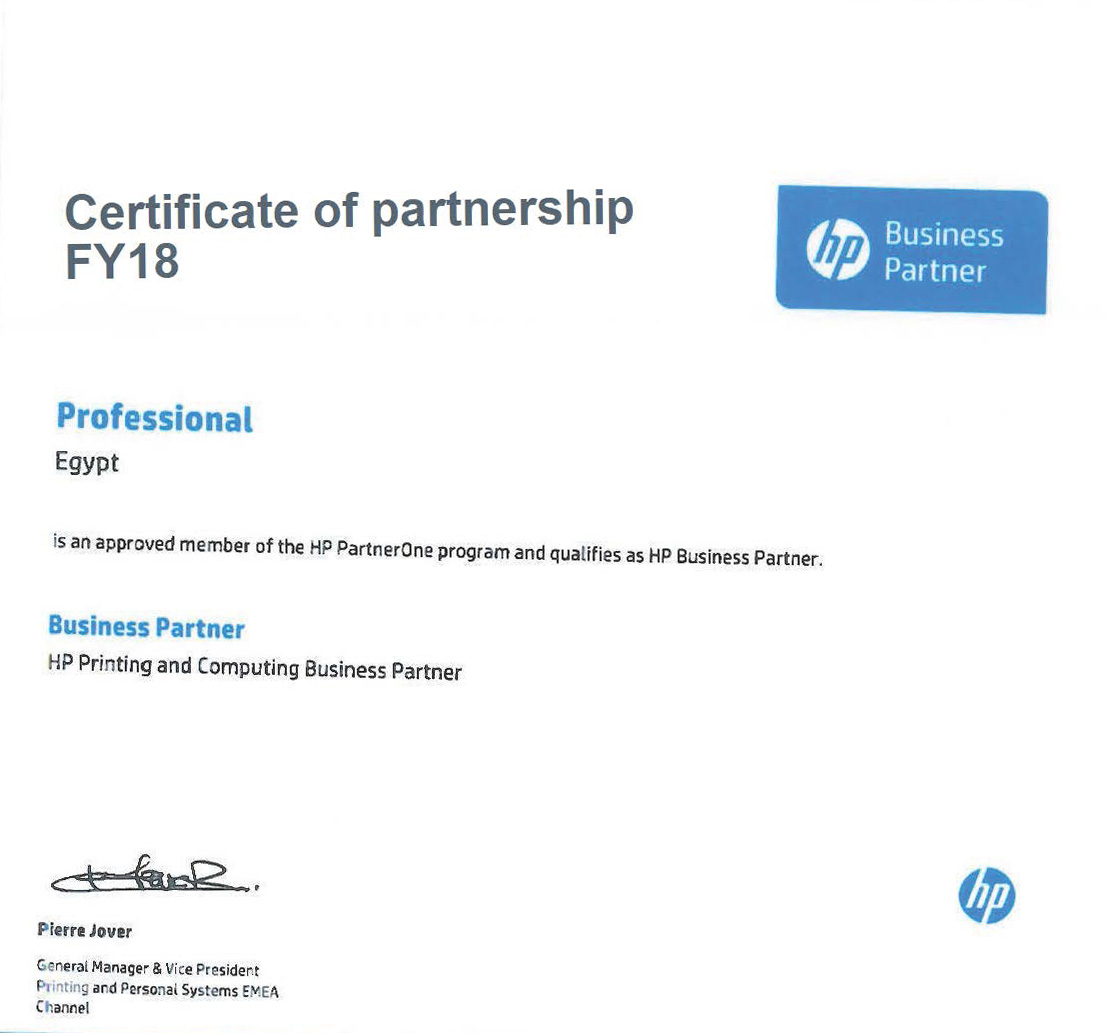 HP Certificate